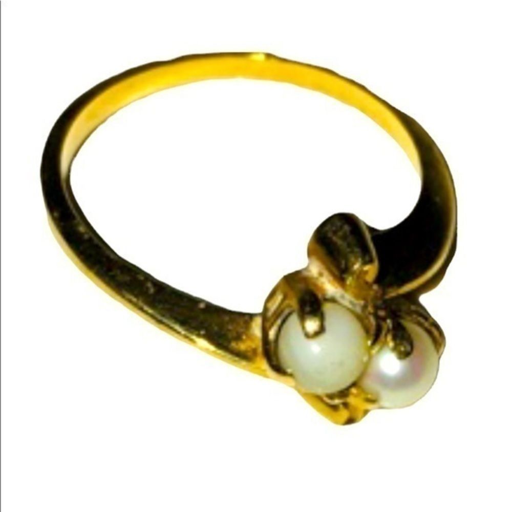 Vintage Antique Gold Ring With Pearls